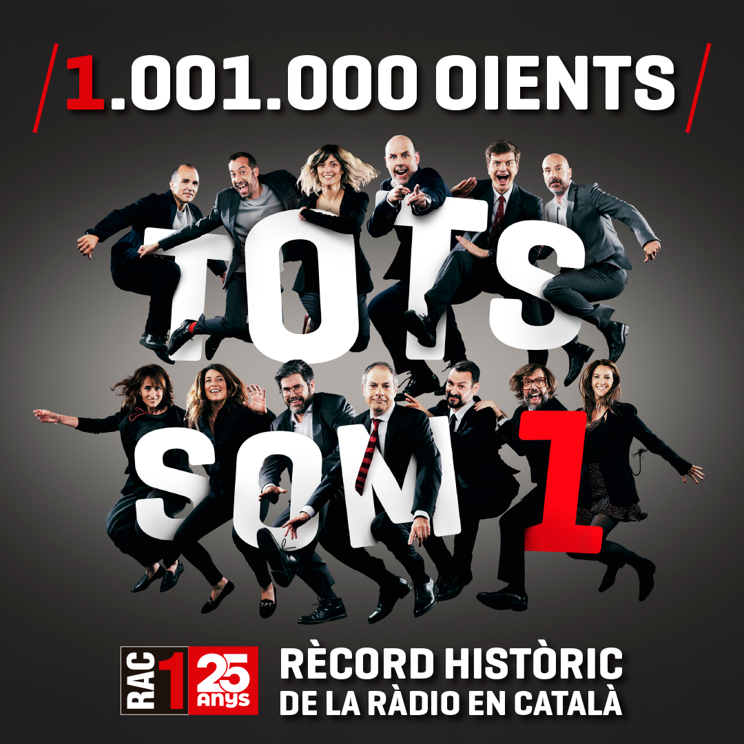 RAC1 hace historia y supera el millón de oyentes